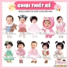 Chibi sinh nhật thôi nôi bé gái - FREE thiết kế, gửi mẫu trước khi in, chỉ 50.000 VND 6