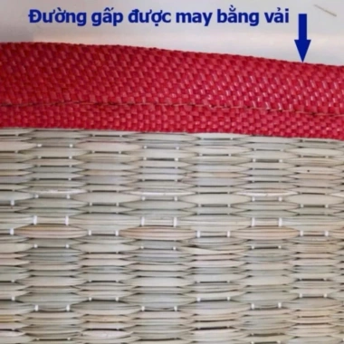 Chiếu Cói Xếp Truyền Thống Cao Cấp - Mát Lạnh Tự Nhiên, Gấp Gọn, Viền Đỏ, Ngủ Văn Phòng - 40.000₫ (Giá gốc 48.000₫) 3