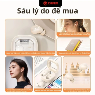 CHIFER SK19 Tai nghe không dây Bluetooth TWS nhét tai vô hình, ngủ - 138.000đ 5 CHIFER SK19 Tai nghe không dây Bluetooth TWS nhét tai vô hình, ngủ - 138.000đ 5