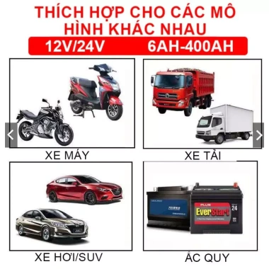 CHÍNH HÃNG GILEX Sạc bình ắc quy 12V/24V 200AH - Khử Sunfat, Sạc nhanh, Siêu bền, Giá 255k 2.026 6