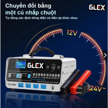 CHÍNH HÃNG GILEX Sạc bình ắc quy 12V/24V 200AH - Khử Sunfat, Sạc nhanh, Siêu bền, Giá 255k 2.026 7