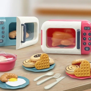 CHLOCH Bộ đồ chơi nấu ăn trẻ em Bếp gas nhựa đa màu có lò vi sóng trò làm bánh
