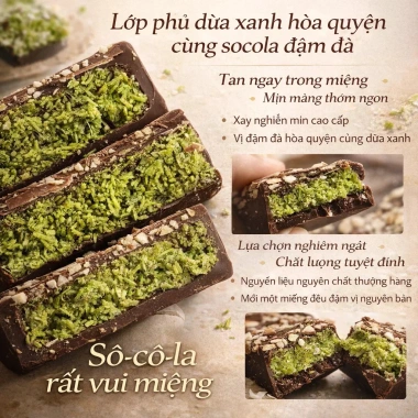 Chocolate Dubai Sôcôla Sandwich Ngàn Lớp Nhân Hạt Dẻ Cười Giòn Trung Đông 81.000₫ 2