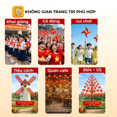 Chong chóng nhựa 4 cánh sao vàng – Cầm tay, treo dây, học sinh, kỷ yếu, Tết 2.026 Bính Ngọ – 45.000₫ 6