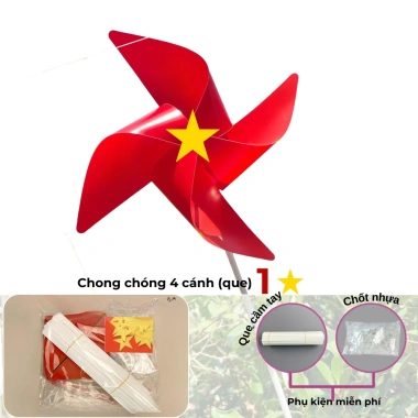 Chong chóng nhựa 4 cánh sao vàng – Cầm tay, treo dây, học sinh, kỷ yếu, Tết 2.026 Bính Ngọ – 45.000₫ 7