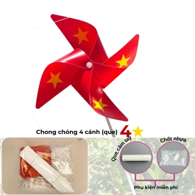 Chong chóng nhựa 4 cánh sao vàng – Cầm tay, treo dây, học sinh, kỷ yếu, Tết 2.026 Bính Ngọ – 45.000₫ 8