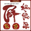 Chữ Thư Pháp 10cm Keo Dán Trang Trí Tết Decor Không Gian Truyền Thống Giá 3.900₫