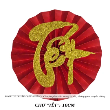 Chữ Thư Pháp 10cm Keo Dán Trang Trí Tết Decor Không Gian Truyền Thống Giá 3.900₫