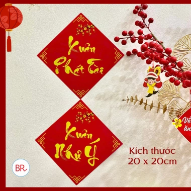 Chữ Thư Pháp Giấy Đỏ Mẹt Tết - Tem Xuân Tài Lộc Thịnh Vượng Nhũ 2.122 8 Chữ Thư Pháp Giấy Đỏ Mẹt Tết - Tem Xuân Tài Lộc Thịnh Vượng Nhũ 2.122 8