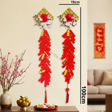 Chùm Pháo Giấy Mô Hình PG15 Trang Trí Decor Tết Dài 100cm Giá Ưu Đãi 118.800 VND