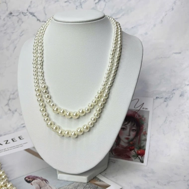 Chuỗi vòng cổ ngọc trai nhân tạo 2 tầng - thiết kế cách tân, phù hợp áo dài, chỉ 15.000₫