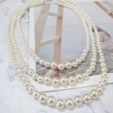 Chuỗi vòng cổ ngọc trai nhân tạo 2 tầng - thiết kế cách tân, phù hợp áo dài, chỉ 15.000₫