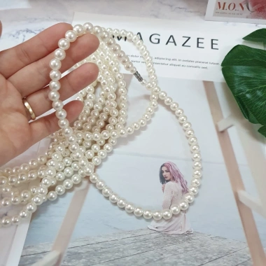 Chuỗi vòng cổ ngọc trai nhân tạo 2 tầng - thiết kế cách tân, phù hợp áo dài, chỉ 15.000₫