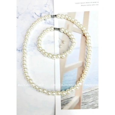 Chuỗi vòng cổ ngọc trai nhân tạo 2 tầng - thiết kế cách tân, phù hợp áo dài, chỉ 15.000₫