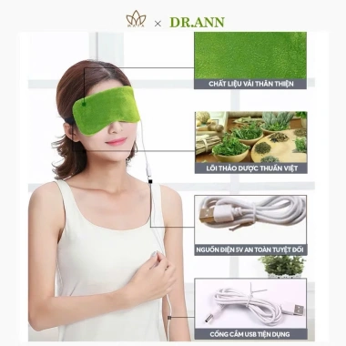 Chườm Mắt Điện Thảo Dược Dr.Ann - Bịt Mắt Ngủ Thư Giãn, Đau Đầu, 200.100 VND 2 Chườm Mắt Điện Thảo Dược Dr.Ann - Bịt Mắt Ngủ Thư Giãn, Đau Đầu, 200.100 VND 2