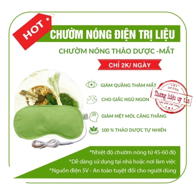 Chườm Mắt Điện Thảo Dược Dr.Ann - Bịt Mắt Ngủ Thư Giãn, Đau Đầu, 200.100 VND