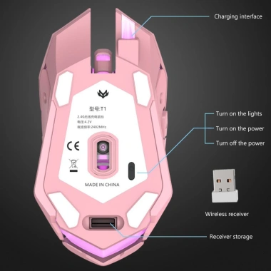 Chuột Gaming Wb-T1 Quang Học Không Dây 2.4G - Siêu Tiện Dụng, Giá 135.000 VNĐ 6