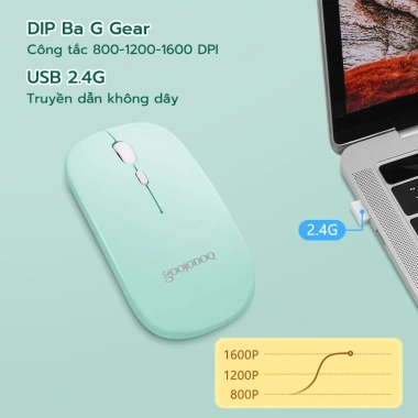 Chuột không dây Bluetooth 2 trong 1 Goojodoq 2.4GHz - Siêu nhạy, pin lâu, giá 71.100₫ 3