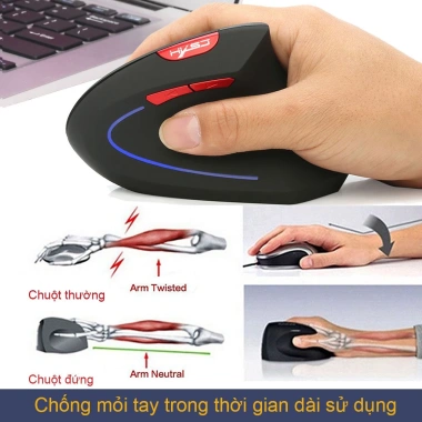 Chuột không dây đứng USB 2.4GHz chống mỏi tay PC/Laptop - Giá 65.000 VND 3