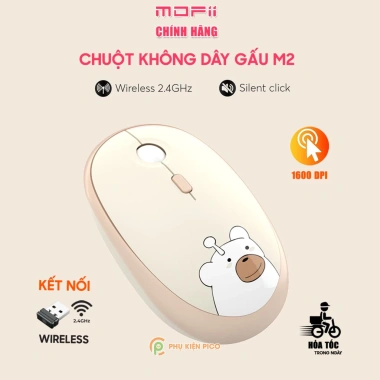 Chuột không dây Wireless 2.4G hồng Gaming & Văn phòng - Silent Click, Giá chỉ 98.000₫ 10