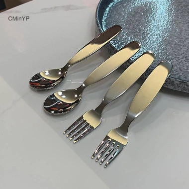 Cminyp Bộ Đồ Ăn Trẻ Em Thép Không Gỉ 304 Thìa Nĩa Inox Sâu Dày Giá Ưu Đãi 40.920đ