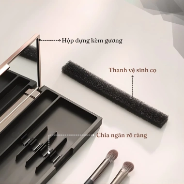 Cọ trang điểm hai đầu kèm gương hộp - Siêu mềm, tự nhiên, thân thiện da, chỉ 38.000₫ 5