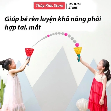 Cốc bắn bóng cầm tay trẻ em – Đồ chơi vận động tăng chiều cao, phát triển thể chất