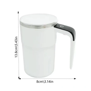 Cốc cà phê điện Mini THEFEN 380ml, nắp trộn tự động, hâm nóng USB, LED hiển thị nhiệt độ - Du lịch tiện lợi