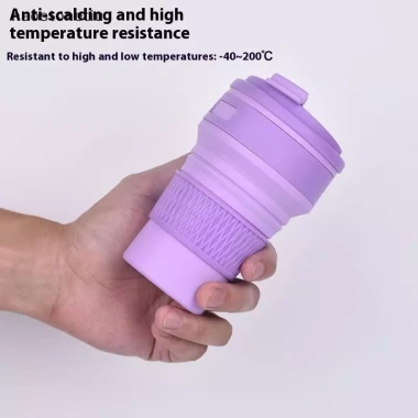 Cốc Cà Phê Du Lịch 350ml Gập Lại Silicon BPA FREE Cấp Thực Phẩm Chịu Nhiệt NS