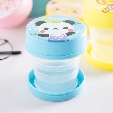 Cốc Cà Phê Mini Nhựa Họa Tiết Hoạt Hình Gấp Gọn Tiện Dụng Du Lịch Thể Thao