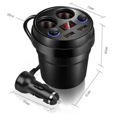 Cốc Chia Tẩu Sạc Ô Tô 2 Đầu Tẩu + 2 Cổng USB - Giá chỉ 99.000₫, Tiết kiệm