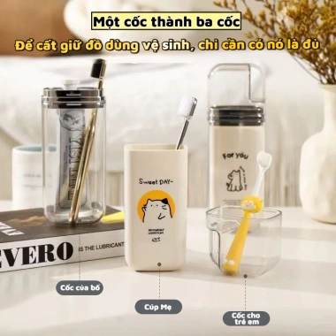 Cốc đựng bàn chải đánh răng hoạt hình dễ thương - Du lịch, cốc súc miệng, chỉ 59.000₫ 4