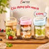 Cốc EMI 430ml Thủy Tinh Nắp Kín và Thìa - Đựng Ngủ, Yến Mạch, Sữa Chua, 58.999đ