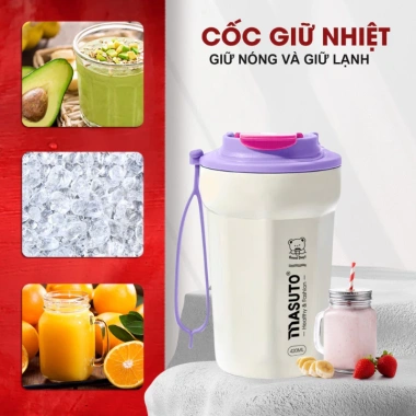 Cốc giữ nhiệt Masuto MS Valentine 420ml inox 304, giữ 4 mùa, nhẹ mang du lịch - 119k