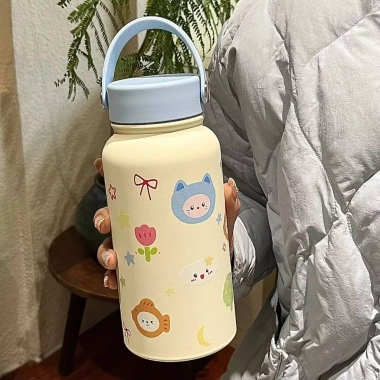 Cốc giữ nhiệt thép không gỉ 900ml đựng nước nóng lạnh, thiết kế hoạt hình, quà sinh nhật lý tưởng, giữ nhiệt 12h, không rò rỉ, giá ưu đãi 148.999