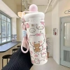 Cốc giữ nhiệt thép không gỉ hình mèo hoạt hình, dung tích lớn, có ống hút, xách tay tiện lợi, giá chỉ 130.000đ