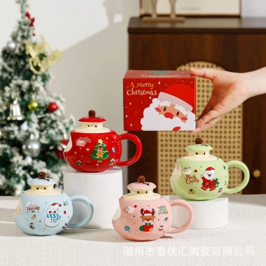 Cốc gốm ông già Noel hình táo Giáng sinh – Quà tặng sáng tạo, giảm 22%