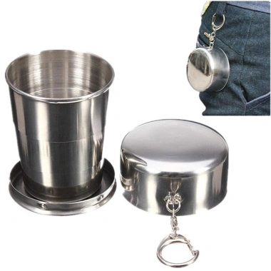 Cốc inox cá nhân gấp gọn sáng tạo – Ly uống nước, rượu du lịch đa năng, chỉ 45.000đ