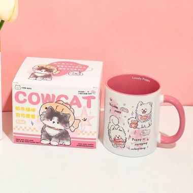Cốc ly sứ 370ml Happy Birthday chó hồng Quà tặng sinh nhật kèm hộp Minhome giá 54.000₫ 4
