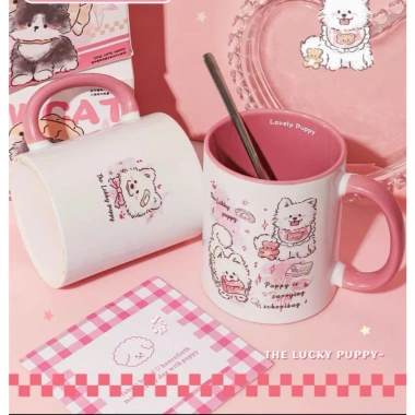 Cốc ly sứ 370ml Happy Birthday chó hồng Quà tặng sinh nhật kèm hộp Minhome giá 54.000₫ 8