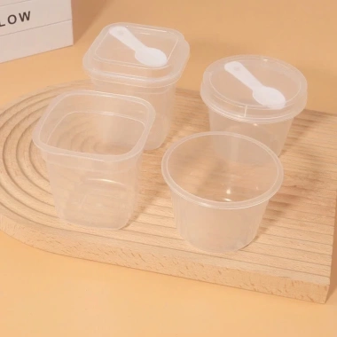 Cốc nhựa PP có nắp an toàn thực phẩm kèm thìa - Đựng Mousse, Cheesecake, Tiramisu, Panna Cotta, Giá 18.000đ 2