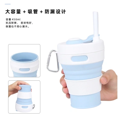 Cốc Nước và Cà Phê Gấp Gọn Silicon - Thể Thao Du Lịch Tiện Lợi, Kèm Ống Hút, Giá Chỉ 66.000₫ 7