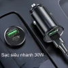 Cốc sạc nhanh ô tô PD30W Type-C và USB-A, hỗ trợ iPhone Samsung Huawei, chuẩn PD/QC 3.0, giá ưu đãi 78.800₫ 3