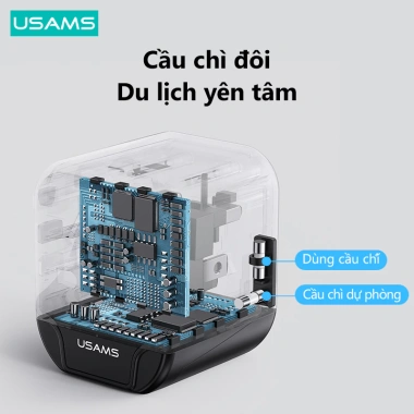 Cốc sạc nhanh USAMS 20W USB Type C đa năng EU US AU UK, phù hợp iPhone Android iPad Laptop, giá ưu đãi 269.500đ 4