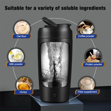 Cốc shaker điện tự động Tritan sạc lại: Lắc protein, nước, du lịch thể thao, giảm 20% 4