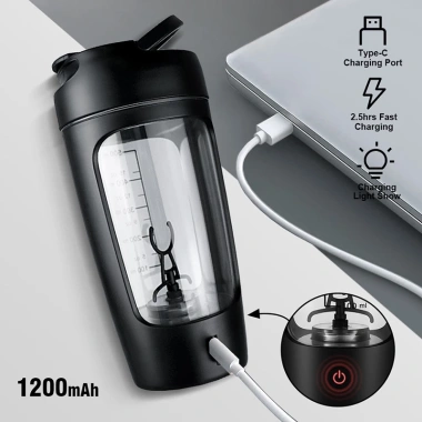 Cốc shaker điện tự động Tritan sạc lại: Lắc protein, nước, du lịch thể thao, giảm 20% 7