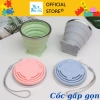 Cốc Silicon Gấp Gọn Du Lịch Nắp Đậy - Ly Uống Nước Xếp Gọn, Dây Treo Tiện Lợi, Giá Rẻ 42.000 VND