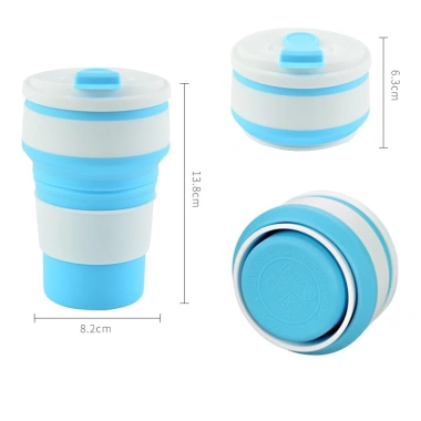 Cốc Silicone Gấp Gọn 350ml Có Nắp Đậy Đa Năng Du Lịch Giá Chỉ 55.000