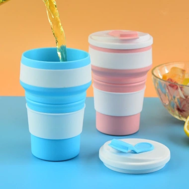 Cốc Silicone Gấp Gọn 350ml Có Nắp Đậy Đa Năng Du Lịch Giá Chỉ 55.000