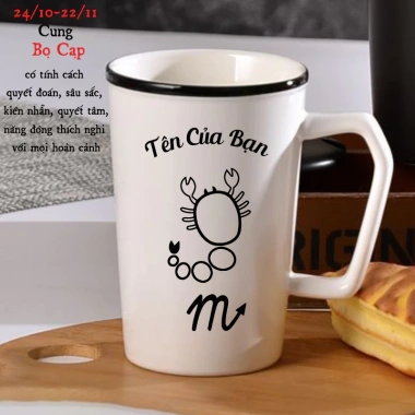 Cốc sứ 12 Cung Hoàng Đạo in hình khắc tên - Quà tặng cá nhân hoá chỉ 20.000đ